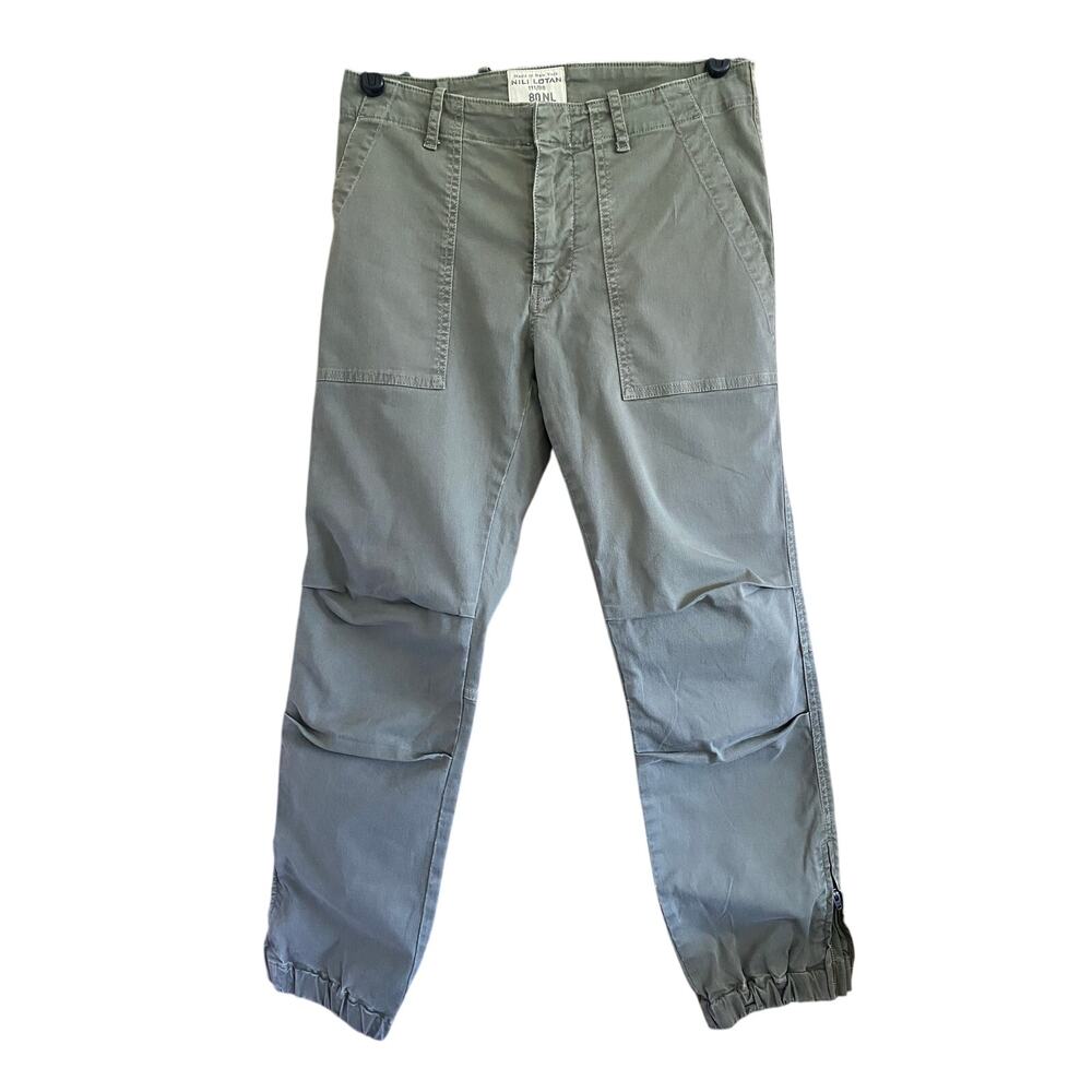 Nili Lotan Utility Cotton Pant Washed Green Size 4